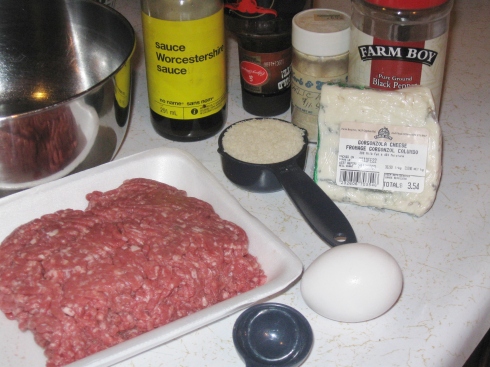 Assemble meat loaf ingredients