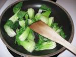 Soften Shanghai Bok Choy wedges in a small amount of boiling water.