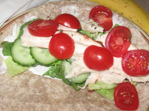 Love with Left-overs. Greek Chicken wrap.