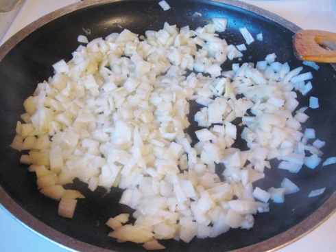 Saute onions and garlic until tender.